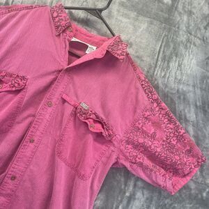 Gitano Pink Stripes Mens M Streetwear Button Up Shirt 90s Vintage